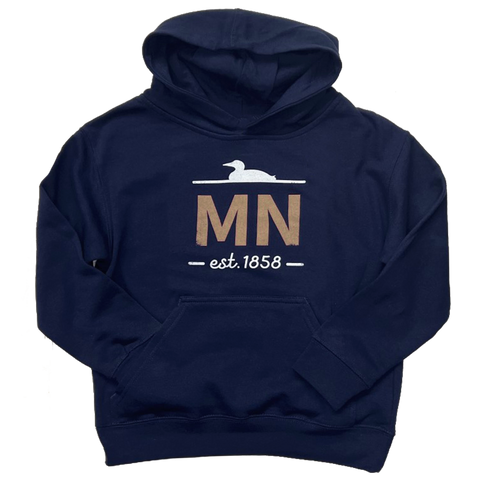 MN Loon Youth Sweatshirt - Navy/Coyote Brown