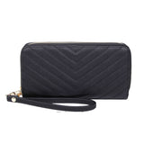 Quilted Chevron Wallet - Black
