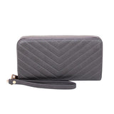 Quilted Chevron Wallet - Charcoal Grey