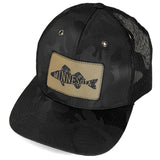 MN Walleye Trucker Hat - Black camo