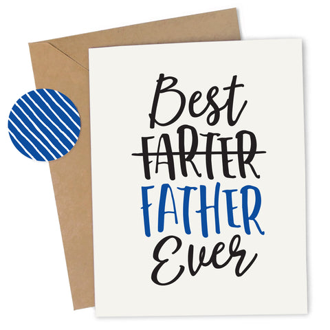 Cheap Chics Designs Piss & Vinegar Greeting Card, Best Father Ever, Best Farter Ever, funny greeting card, adult humor card, inappropriate Father's Day card, funny Father's Day card